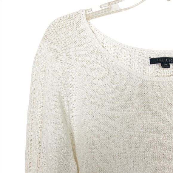 Rachel Zoe Karla Cotton Blend Knit Sweater in Ivory Size XXL - Picture 6 of 8
